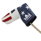 Blue White Leather With Red Stripes Blade Putter Headcover