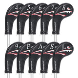 Both Sides Number Printing Shark Zipper Iron Head Cover Set - Craftsman Golf