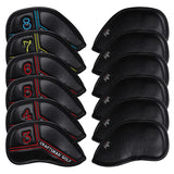 Colorful Number Black Leather Golf Iron Head Cover Set-CraftsmanGolf