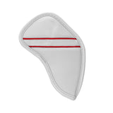 Custom Individual White Leather Iron Head Cover - Craftsman Golf