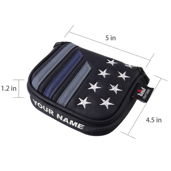 Custom Your Name Stars&Stripes Large Mallet Putter Headcover