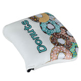 Donuts White Leather Golf Club Large Mallet Putter Head Cover With Magnet Closure - Craftsman Golf