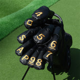 Gold Numbers Hybrid Iron Head Covers Set-Craftsman Golf 