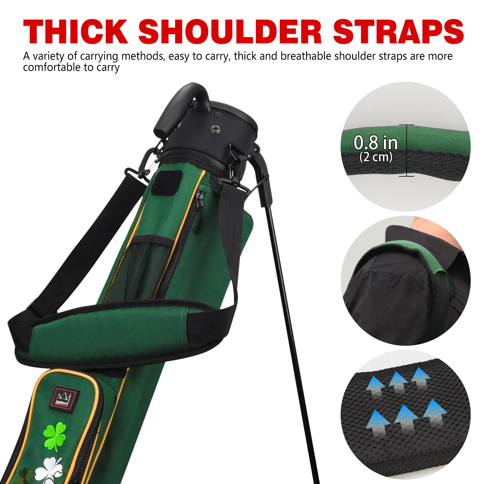 Four-Leaf Clover Lightweight Golf Stand Bag With Rain Cover-Craftsman Golf