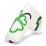 Green Lucky Clover Leather Putter Head Cover-CraftsmanGolf