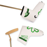 Green Lucky Clover Leather Putter Head Cover-CraftsmanGolf