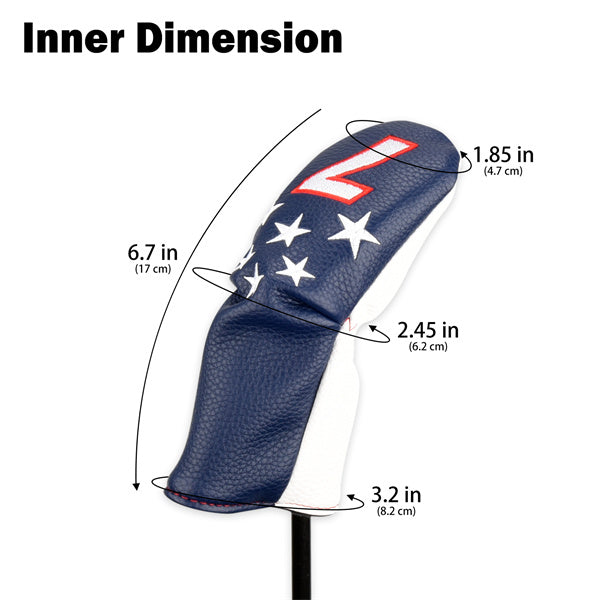 Blue & White Stars Hybrid Iron Head Covers Set Craftsman Golf