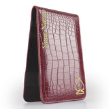 Personalized Crocodile Pattern Leather Scorecard & Yardage Book Holder - CraftsmanGolf