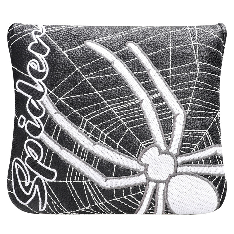 Spider Embroidery Leather Large Mallet Putter Headcover - Craftsman Golf 