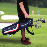 the golf carry bag can take about 10 golf clubs