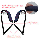 the adjustable shoulder strap on the golf bag