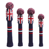  UK Union Flag Knitted Pom Pom Golf Head Cover - Craftsman Golf