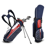 Stars & Stripes Lightweight Golf Stand Bag With Rain Cover Strap