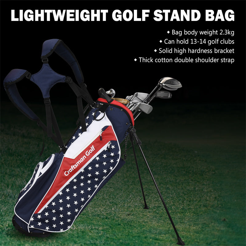 Craftsman Golf Adjustable Waterproof Star Black Blue Golf Bag