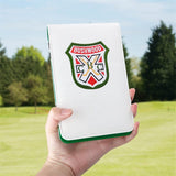 WhiteLeatherShieldScorecard_YardageBookHolder Craftsman golf