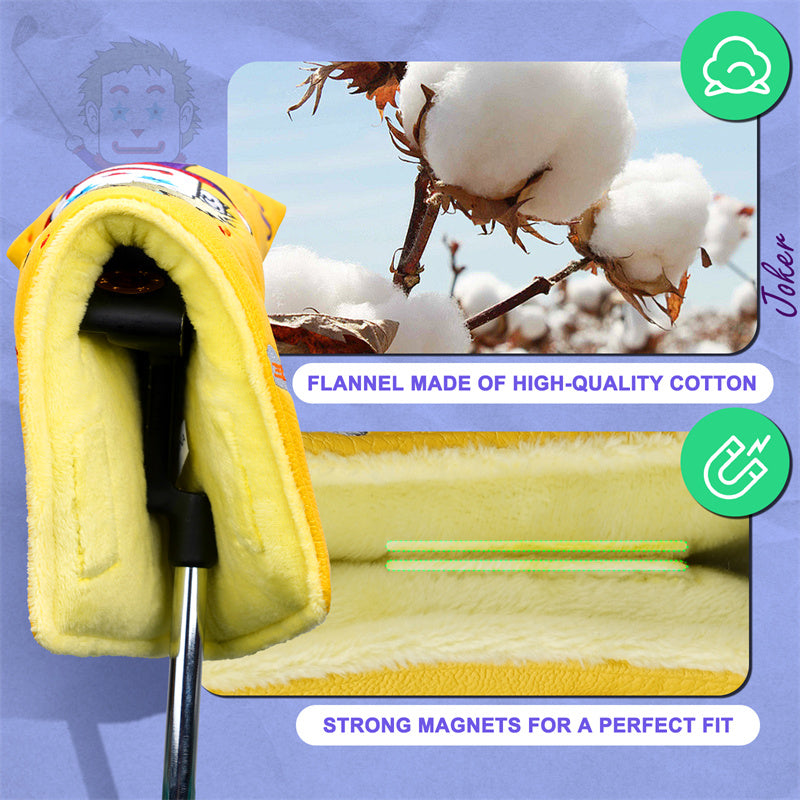 Yellow PU Leather Clown Man Golf Club Blade Putter Head Cover