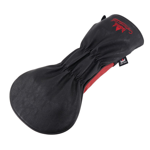 Red Black Leather Angry Bombs Golf Head Covers - CraftsmanGolf