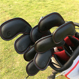 Embossed Number Black Leather Iron Cover Set - CraftsmanGolf