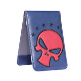 Red Skull Blue Leather Scorecard and Yardage Book Holder