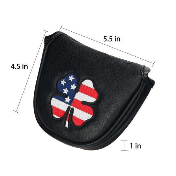 USA Flag Lucky Clover Mallet Putter Headcover - CraftsmanGolf