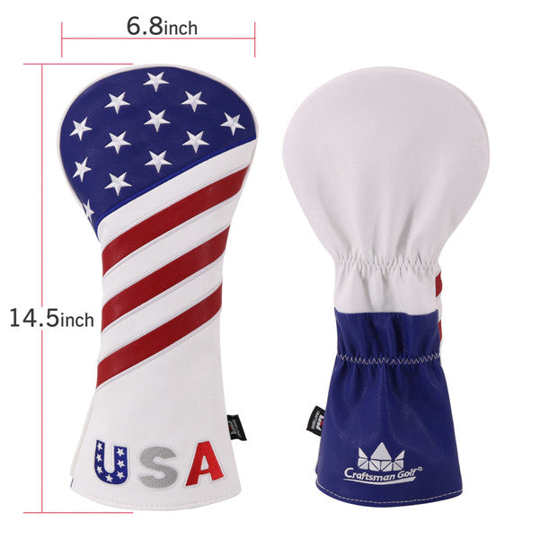 USA Red&Blue&White Golf Head Covers - CraftsmanGolf