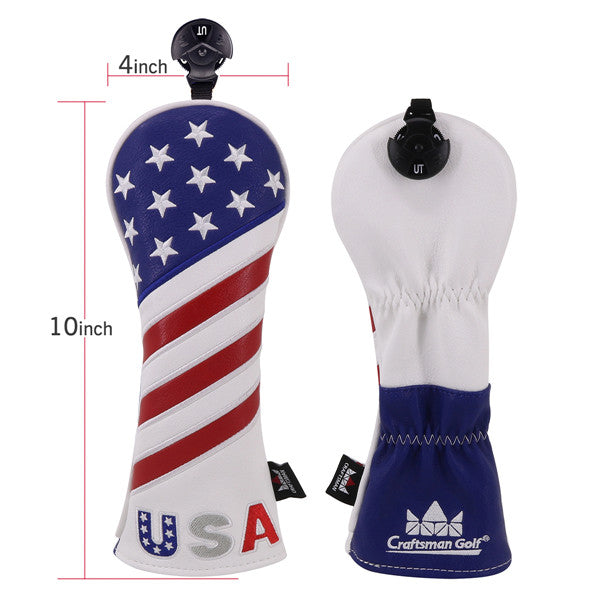 USA Red&Blue&White Golf Head Covers - CraftsmanGolf