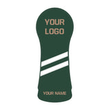 Personalized White Stripes Wood Head Cover With Your Logo And Name