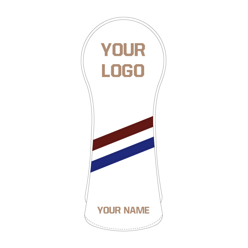 Personalized Diagonal Stripes Wood Head Covers With Your Logo, Driver, Blue
